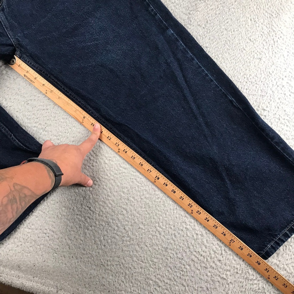 Vtg Y2K Anchor Blue Original Baggy Jeans Mens 42 (43x30) Dark Wash Denim - Picture 9 of 12
